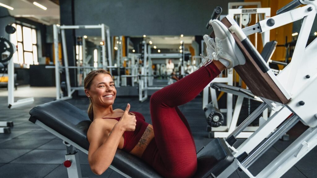 Woman Doing a Leg Press