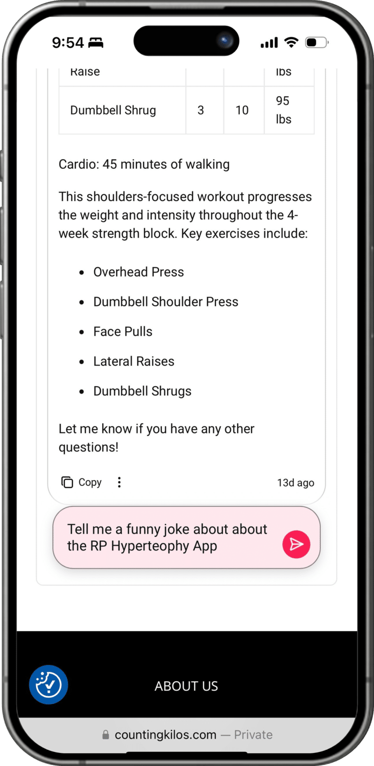 Adaptive Workout Builder - Chat Feature