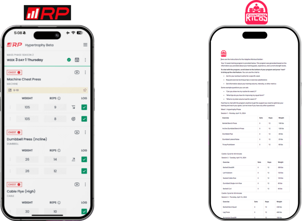 Comparison of RP app interface to AWB interface