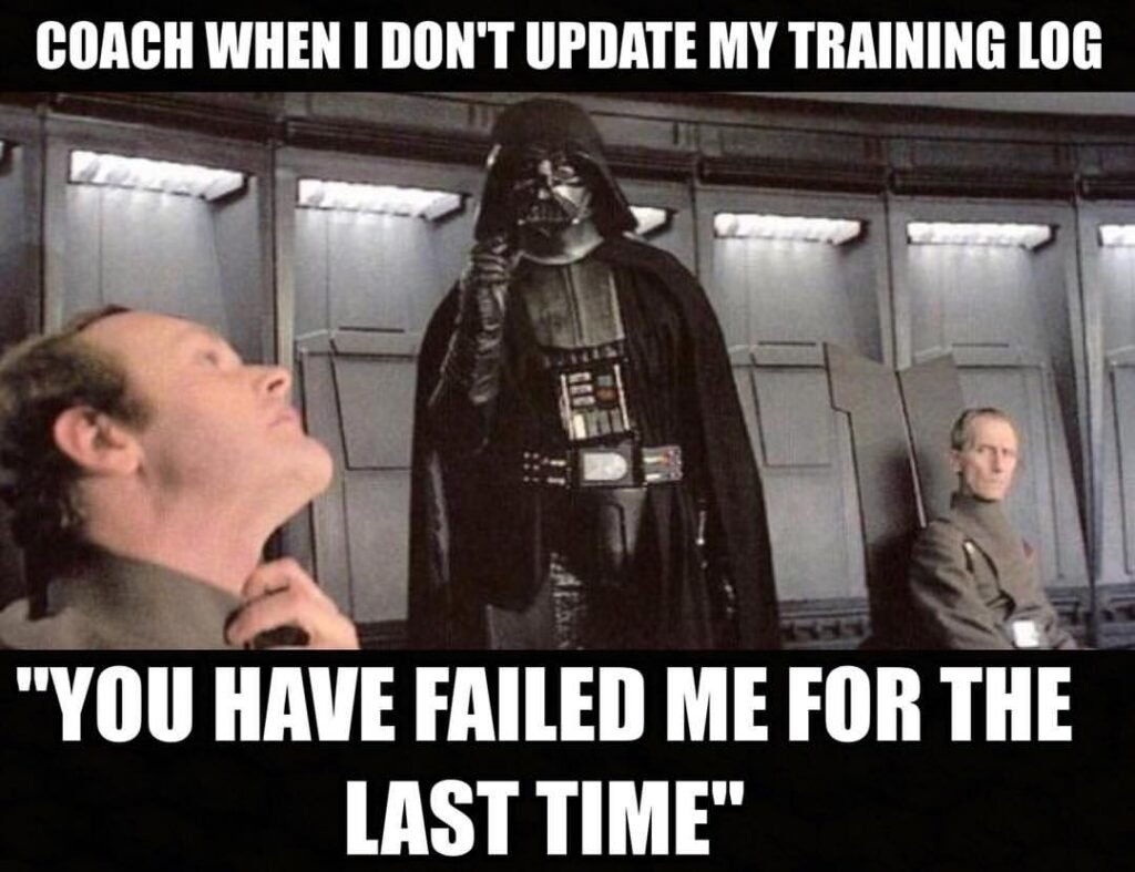 training log meme