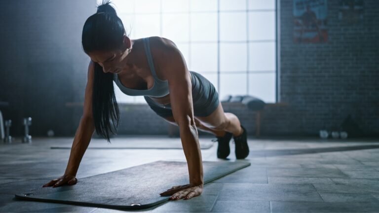 A person doing push ups